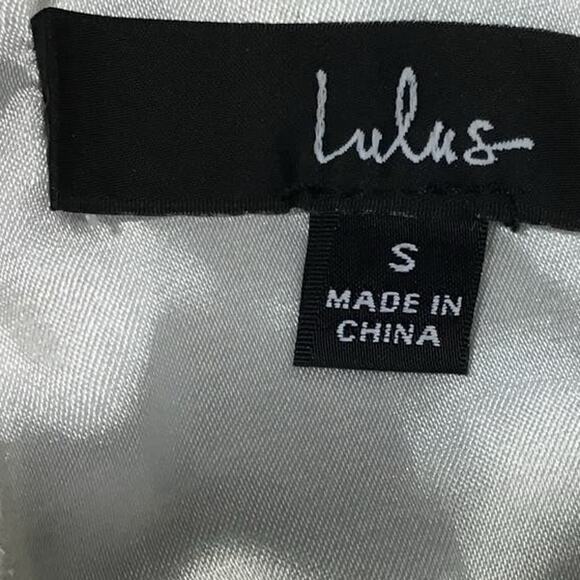 LULU'S Sz S Dose of Romance Ivory Satin Halter Wide-Leg Jumpsuit B169 *flaw - Picture 5 of 14